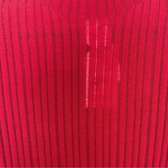 Cult Gaia x GAP Red Ribbed Wool Mock Neck Sweater NWT Size Large - Picture 4 of 9